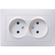 Розетка 2-м СП Кварта 10А IP20 без заземл. без защ. шторок бел. GENERICA ERK23-K01-10-DM