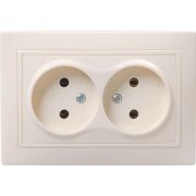 Розетка 2-м СП Кварта 10А IP20 без заземл. без защ. шторок крем. GENERICA ERK23-K33-10-DM