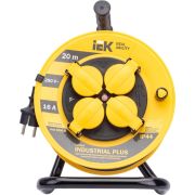 Удлинитель на катушке 4х20м с заземл. 16А IP44 Industrial plus УК20 3х1.5 термозащита IEK WKP15-16-04-20-44
