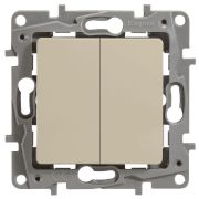 Переключатель 2-кл. СП Etika Plus 10А IP20 250В 10AX безвинтов. зажимы механизм сл. кость IEK 672312