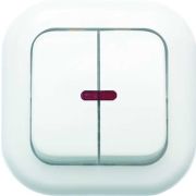 Выключатель 2-кл. СП Валентина 10А IP20 С56-175 с индикацией бел. Кунцево 7649