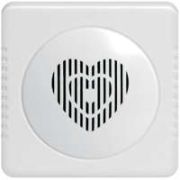 Звонок проводной Сюрприз 12 мелодий с питанием от батареек с кнопкой и проводом 2AAх1.5В 80-90дБА бел. МОНОМАХ СР-02Б