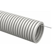 Труба гофрированная ПВХ d20мм с протяжкой сер. (уп.75м) TOKOV ELECTRIC TKE-TG/P-20-C06/75