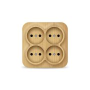 Розетка 4-м ОП 10А IP20 квадрат. без заземл. сосна IONICH 1458