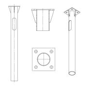 Деталь фундамента закладная для ОГКф-8 UMECON МК 90313 ФМ-0.159-1.5-200(10) фланец 300х300 грунт
