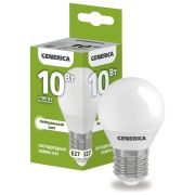 Лампа светодиодная G45 10Вт шар 4000К E27 230В GENERICA LL-G45-10-230-40-E27-G