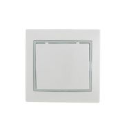 Розетка 1-м СП Mira 16А IP20 с заземл. с защ. крышкой с сер. вставкой керамика бел. LEZARD 701-0215-123